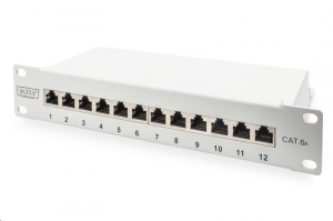 Digitus DN-91612S-EA-G patch panel 12 port 1U 10" CAT 6a árnyékolt szürke