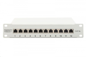 Digitus DN-91612S-EA-G patch panel 12 port 1U 10" CAT 6a árnyékolt szürke