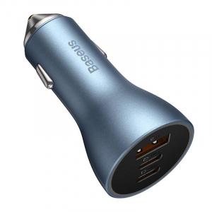 Baseus Golden Contactor Pro autós töltő 2x USB-C 1x USB 65W kék (CGJP010003)