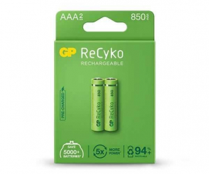 GP ReCyko AAA 850mAh akku (2db/csomag) (GP85AAAHC-RCK-PGB2)