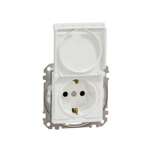 Schneider BZS csapófedeles csavaros IP44 SDD 2P+F aljzat fehér (SDD211023)