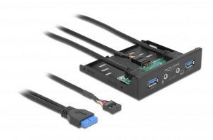 Delock 3.5" USB 3.2 Gen1 front panel 2xUSB-A + HD-Audio (64150)