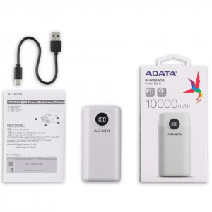 ADATA P10000QCD Power Bank 10000mAh fehér (AP10000QCD-DGT-CWH)