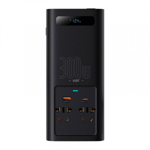 Baseus autós inverter 300W 220V CN / EU fekete (CGNB010101)
