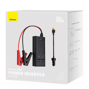 Baseus autós inverter 300W 220V CN / EU fekete (CGNB010101)