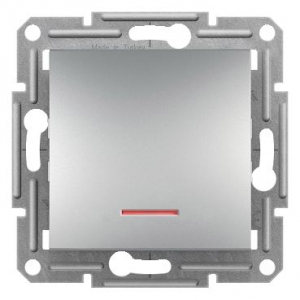 Schneider EPH1500161 ASFORA jelzőfényes/rugós bekötés váltókapcsoló alumínium