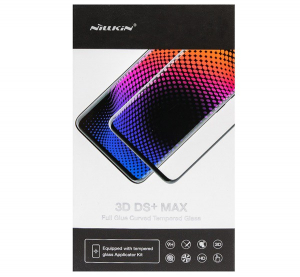 NILLKIN DS+ MAX k&eacute;pernyőv&eacute;dő &uuml;veg (3D, full glue,teljes fel&uuml;let&eacute;n tapad, ultrav&eacute;kony, &uuml;t&eacute;s&aacute;ll&oacute;, 0.23mm, 9H) FEKETE [Huawei P40 Pro+ 5G]