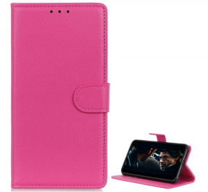 Tok álló, bőr hatású (FLIP, oldalra nyíló, asztali tartó funkció, prémium) RÓZSASZÍN [Samsung Galaxy A71 (SM-A715F)]