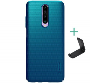 NILLKIN SUPER FROSTED műanyag telefonv&eacute;dő (gum&iacute;rozott, &eacute;rdes fel&uuml;let + asztali tart&oacute;) S&Ouml;T&Eacute;TK&Eacute;K [Xiaomi Redmi K30 / K30 5G]