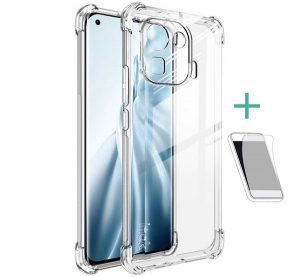 IMAK szilikon telefonvédő (közepesen ütésálló, légpárnás sarok + képernyővédő fólia) ÁTLÁTSZÓ [Xiaomi Mi 11 Pro 5G]