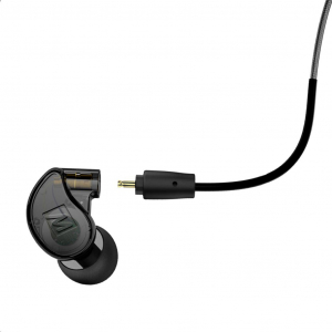 MEE audio M6 PRO MKII zajkizáró kialakítású, professzionális fülhallgató (IEM), cserélhető kábellel füst-fekete (EP-M6PROG2-BK)