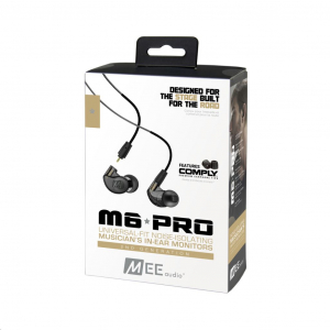 MEE audio M6 PRO MKII zajkizáró kialakítású, professzionális fülhallgató (IEM), cserélhető kábellel füst-fekete (EP-M6PROG2-BK)