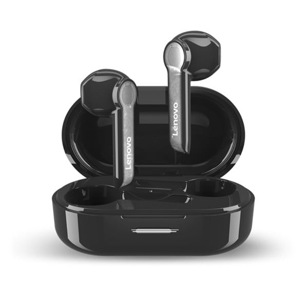 LENOVO HT08 bluetooth fülhallgató SZTEREO (v5.0, TWS, mikrofon, cseppálló, zajszűrő + töltőtok) FEKETE (HT08_B)