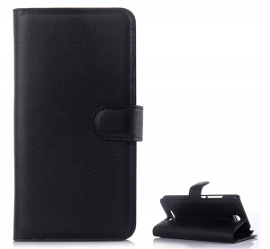 Tok &aacute;ll&oacute;, bőr hat&aacute;s&uacute; (FLIP, oldalra ny&iacute;l&oacute;, asztali tart&oacute; funkci&oacute;, pr&eacute;mium) FEKETE [Xiaomi Redmi Note 2 ]