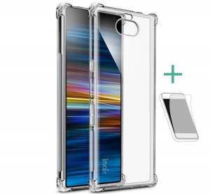 IMAK szilikon telefonvédő (közepesen ütésálló, légpárnás sarok + képernyővédő fólia) ÁTLÁTSZÓ [Ericsson XPERIA X10]