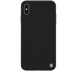 NILLKIN TEXTURED műanyag telefonv&eacute;dő (&eacute;rdes fel&uuml;let, k&ouml;zepesen &uuml;t&eacute;s&aacute;ll&oacute;, szilikon keret, 3D minta) FEKETE [Apple iPhone XS Max 6.5]