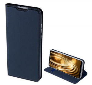 DUX DUCIS SKIN PRO tok álló, bőr hatású (FLIP, oldalra nyíló, bankkártya tartó, asztali tartó funkció) SÖTÉTKÉK [Huawei P Smart (2020)]