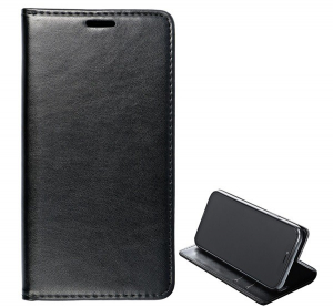 Tok &aacute;ll&oacute;, bőr hat&aacute;s&uacute; (FLIP, oldalra ny&iacute;l&oacute;, asztali tart&oacute; funkci&oacute;) FEKETE [Xiaomi Poco F3 ( K40, K40 pro)]