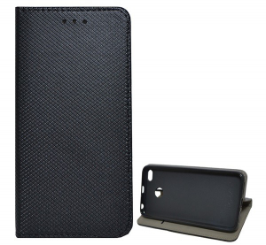 Tok álló, bőr hatású (FLIP, oldalra nyíló, asztali tartó funkció, rombusz minta) FEKETE [Xiaomi Redmi 4X]