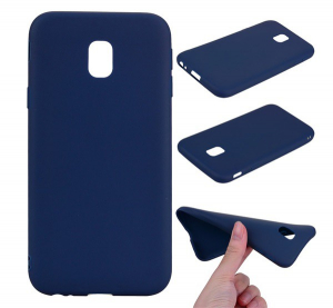 Szilikon telefonvédő (gumírozott) SÖTÉTKÉK [Samsung Galaxy J3 (2017) SM-J330 EU]