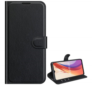 Tok &aacute;ll&oacute;, bőr hat&aacute;s&uacute; (FLIP, oldalra ny&iacute;l&oacute;, asztali tart&oacute; funkci&oacute;, pr&eacute;mium) FEKETE [vivo Y72 5G]