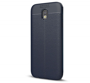 Szilikon telefonv&eacute;dő (k&ouml;zepesen &uuml;t&eacute;s&aacute;ll&oacute;, bőr hat&aacute;s&uacute;, varr&aacute;s minta) S&Ouml;T&Eacute;TK&Eacute;K [Samsung Galaxy J3 (2017) SM-J330 EU]