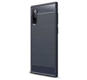 Szilikon telefonv&eacute;dő (k&ouml;zepesen &uuml;t&eacute;s&aacute;ll&oacute;, l&eacute;gp&aacute;rn&aacute;s sarok, sz&aacute;lcsiszolt, karbon minta) S&Ouml;T&Eacute;TK&Eacute;K [Samsung Galaxy Note 10 (SM-N970F)]