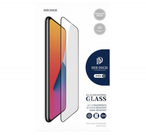 DUX DUCIS k&eacute;pernyőv&eacute;dő &uuml;veg (2.5D full glue, teljes fel&uuml;let&eacute;n tapad, extra karc&aacute;ll&oacute;, 0.3mm, 9H) FEKETE [Samsung Galaxy S22 Plus 5G (SM-S906)]