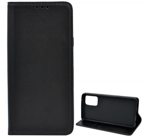 Tok &aacute;ll&oacute;, bőr hat&aacute;s&uacute; (FLIP, oldalra ny&iacute;l&oacute;, asztali tart&oacute; funkci&oacute;) FEKETE [Samsung Galaxy A72 5G (SM-A726F)]