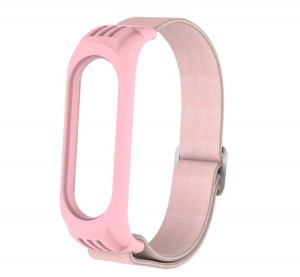 Pótszíj (állítható, textil, egyedi méret, 15 mm) RÓZSASZÍN [Xiaomi Mi Band 6 ]