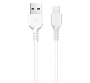 HOCO X20 adatkábel és töltő (USB - Type-C, gyorstöltés támogatás, 300cm, törésgátló) FEHÉR (X20_TYPE-C_3M_W)