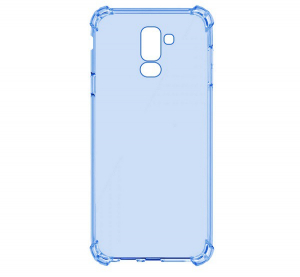 Szilikon telefonvédő (közepesen ütésálló, légpárnás sarok) KÉK [Samsung Galaxy A6+ (2018) SM-A605F]