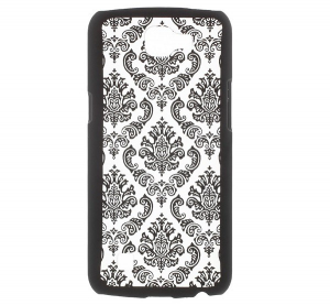 Műanyag telefonvédő (damaszkuszi virág minta) FEKETE [LG K4 (K120e)]
