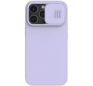 NILLKIN CAMSHIELD SILKY szilikon telefonvédő (matt, mikrofiber plüss belső, kamera védelem, környezetbarát) LILA [Apple iPhone 13 Pro]