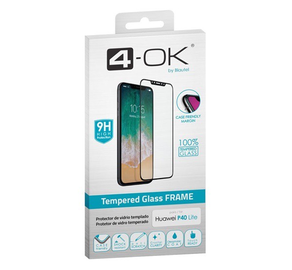 4-OK képernyővédő üveg (3D full glue, íves, teljes felületén tapad, tok barát, karcálló, 9H) FEKETE [Huawei P40 Lite 4G / Nova 6 SE]