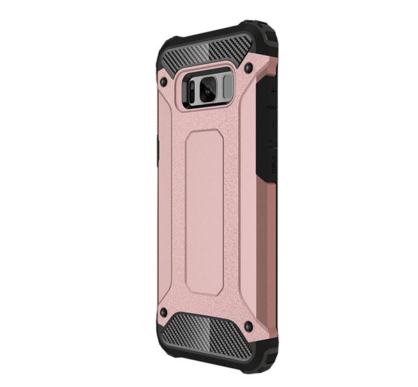 Defender műanyag telefonvédő (közepesen ütésálló, légpárnás sarok, szilikon belső, fémhatás) ROZÉARANY [Samsung Galaxy S8 Plus (SM-G955)]