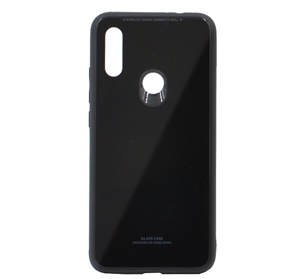 Műanyag telefonvédő (közepesen ütésálló, üveg hátlap) FEKETE [Xiaomi Redmi 7 (Redmi Y3)]