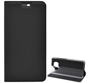 Tok álló, bőr hatású (FLIP, oldalra nyíló, asztali tartó funkció) FEKETE [Xiaomi Redmi Note 10 5G (Poco M3 Pro 5G)]