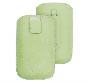 DEKOCASE tok álló (kör minta, kihúzható tépőzár, övre fűzhető, univerzális, XXL méret) MENTAZÖLD [Alcatel Pixi 4 3.5 (OT-4017)]