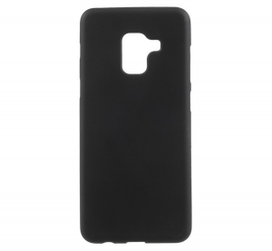 Szilikon telefonvédő (matt) FEKETE [Samsung Galaxy A8 Plus (2018) SM-A730F]