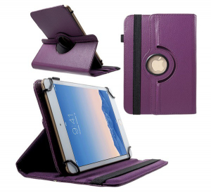 Tok &aacute;ll&oacute;, bőr hat&aacute;s&uacute; (FLIP, asztali tart&oacute; funkci&oacute;, univerz&aacute;lis, 360&deg;-ban forgathat&oacute;, 9-10" m&eacute;ret) LILA [Alcatel 1T 10.1 WIFI (OT-8091)]