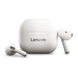 LENOVO LIVEPODS LP40 bluetooth f&uuml;lhallgat&oacute; SZTEREO (v5.0, TWS, mikrofon, zajszűrő + t&ouml;ltőtok) FEH&Eacute;R (LP40_W)