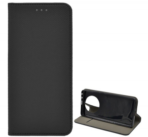 Tok &aacute;ll&oacute;, bőr hat&aacute;s&uacute; (FLIP, oldalra ny&iacute;l&oacute;, asztali tart&oacute; funkci&oacute;, rombusz minta) FEKETE [Huawei Mate 40 Pro]