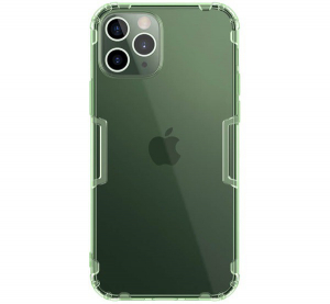 NILLKIN NATURE szilikon telefonvédő (közepesen ütésálló, légpárnás sarok, 0.6 mm, ultravékony) SÖTÉTZÖLD [Apple iPhone 12 Pro]