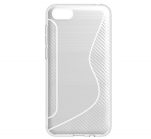 Szilikon telefonvédő (S-line, karbon minta) ÁTLÁTSZÓ [Honor 7S]