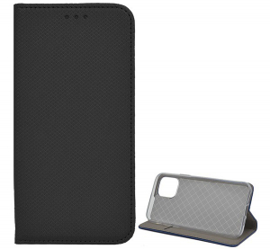 Tok &aacute;ll&oacute;, bőr hat&aacute;s&uacute; (FLIP, oldalra ny&iacute;l&oacute;, asztali tart&oacute; funkci&oacute;, csukl&oacute;p&aacute;nt, rombusz minta) FEKETE [Apple iPhone 11 Pro]