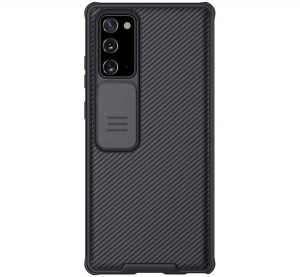 NILLKIN CAMSHIELD PRO műanyag telefonvédő (szilikon keret, közepesen ütésálló, kamera védelem, csíkos minta) FEKETE [Samsung Galaxy Note 20 5G (SM-N98