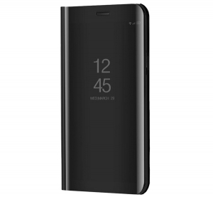 Tok álló (aktív FLIP, oldalra nyíló, asztali tartó funkció, tükrös felület, Mirror View Case) FEKETE [Samsung Galaxy S22 Ultra 5G (SM-S908)]