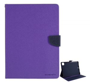 MERCURY Goospery Fancy tok &aacute;ll&oacute;, bőr hat&aacute;s&uacute; (FLIP, oldalra ny&iacute;l&oacute;, asztali tart&oacute; funkci&oacute;, textil minta) LILA [Apple IPAD Pro 12.9 (2020)]