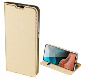 DUX DUCIS SKIN PRO tok álló, bőr hatású (FLIP, oldalra nyíló, bankkártya tartó, asztali tartó funkció) ARANY [Xiaomi Pocophone F2 Pro]